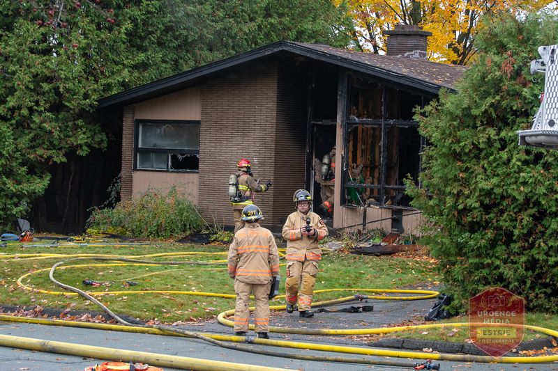 Incendie dans une résidence de la rue Bouchette à Sherbrooke